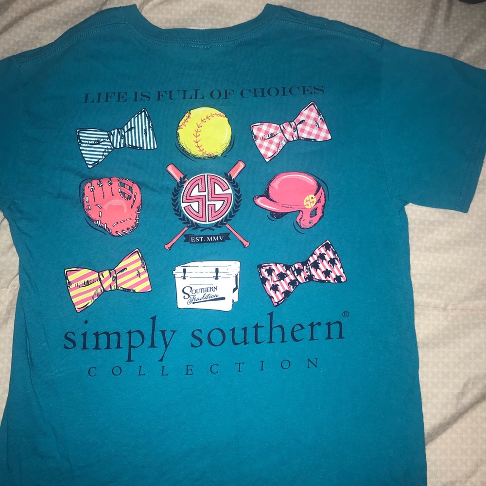 Softball themed Simply Southern t-shirt